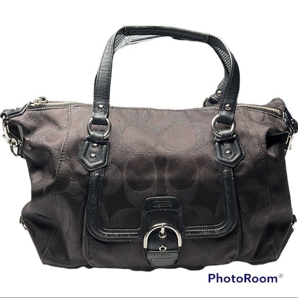 Coach Campbell signature metallic large satchel - Picture 1 of 15